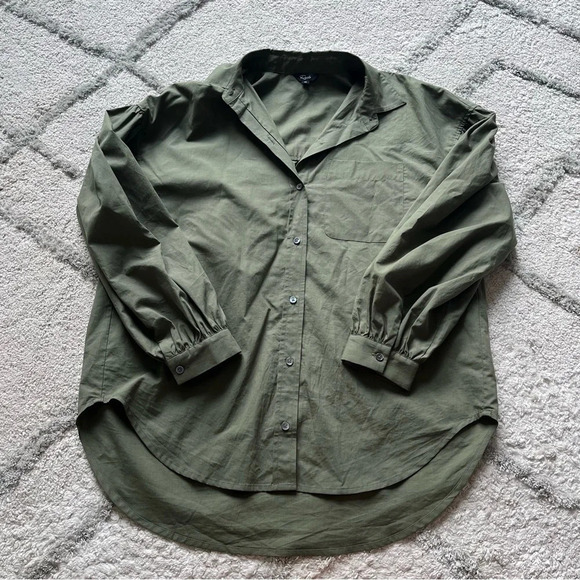 Rails green button down oversized boxy shirt Janae olive XS - Picture 4 of 9